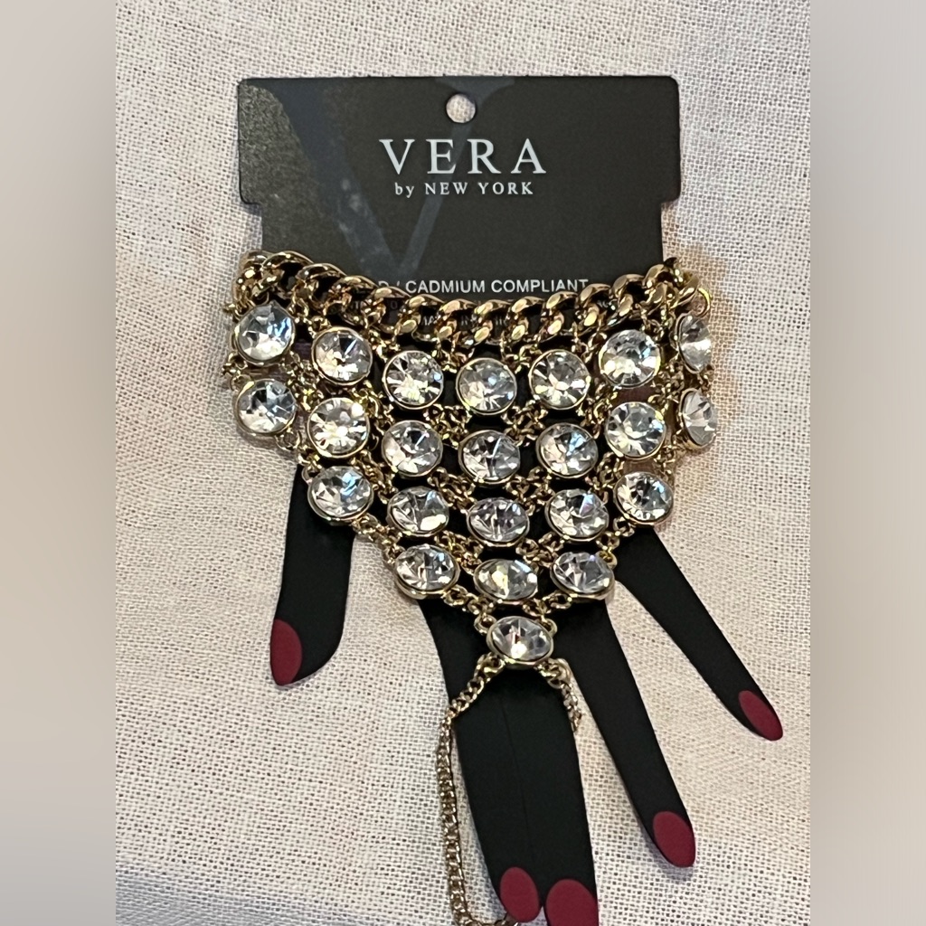 Vera By New York Crystal Bling Hand Bracelet.